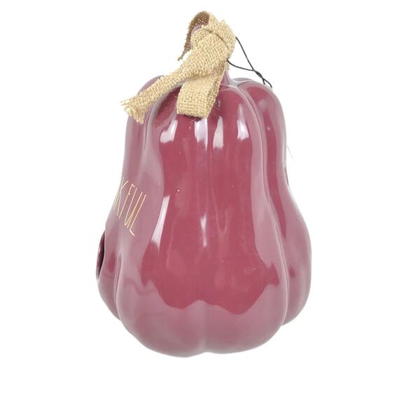 NWT RAE DUNN Thankful Gourd Shaped 8.5" Ceramic Bird House, Purple Gold - Picture 3 of 6